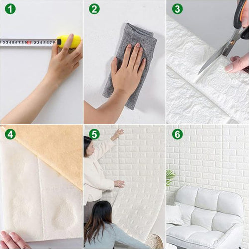 3D Faux Brick Wall Stickers | Waterproof Self-Adhesive Decore