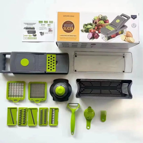 12-in-1 Multifunctional Vegetable Cutter with Storage Box