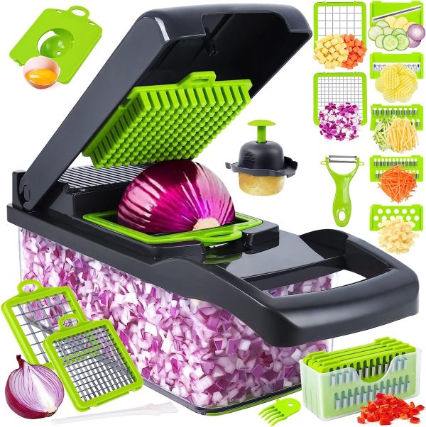 12-in-1 Multifunctional Vegetable Cutter with Storage Box
