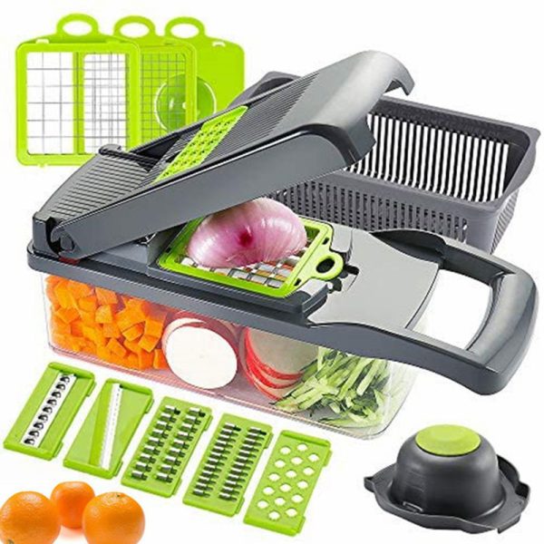 12-in-1 Multifunctional Vegetable Cutter with Storage Box